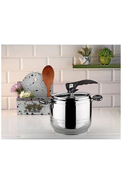 Hascevher Esila Düz Düdüklü Tencere 5 Lt - Siyah