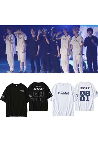 Rbgstore Stray Kids 5-Star Pilot  Baskılı  Konser T-shirt-S - SİYAH