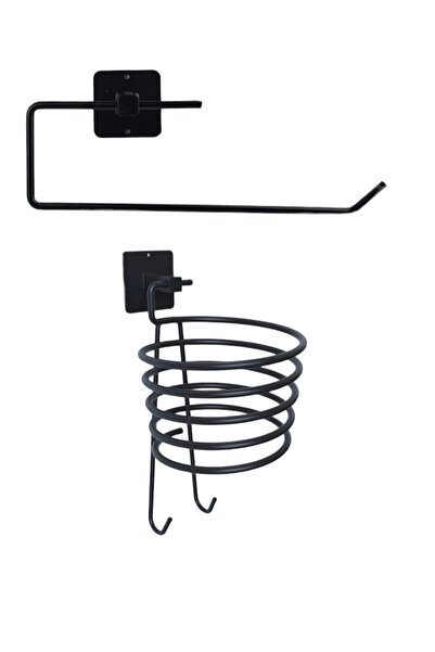 Patulya Aksesuar Самозалепващ се държач за хартиени кърпи и стойка за сешоар/...