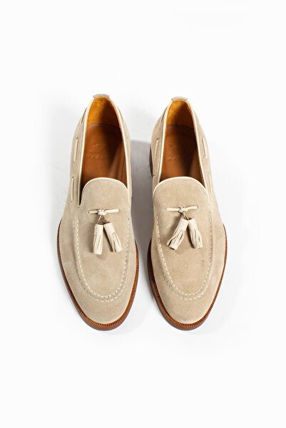 NAZEF Suede Leather Neolite Sole Classic Loafer Shoes - Tasseled