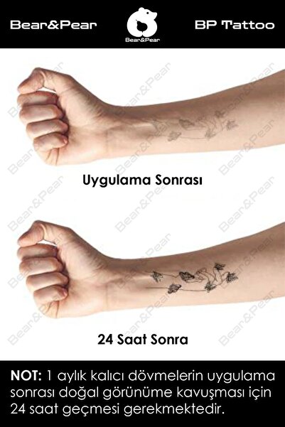 BP Tattoo 1 Ay Kalıcı Lotus Yazı Japonca Dövme Japanese Tattoo
