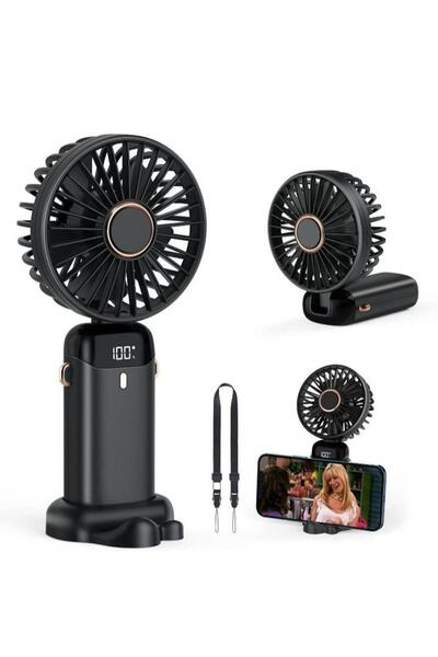 AET Mini Klima 5 Kademeli Şarjlı Taşınabilir Dijital Led Göstergeli El Fanı V...
