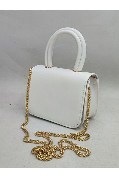 KIRASE Mini geantă de mână și crossbody din piele artificială pentru femei - curea cu lanț și închidere cu magnet