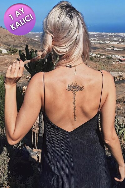 BP Tattoo 1 Ay Kalıcı Lotus Yazı Japonca Dövme Japanese Tattoo