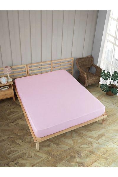 uykulife home collection Uykulife Gold Series - Double Pink Elastic Sheet