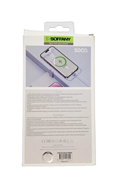 GenelTedarik Kablusuz maknatıslı 5000 Mah 22.5 W USB VE Tip-c çift şarj girişli ince taşınabilir PowerBank