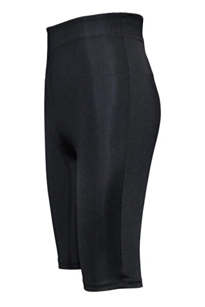 Genel Markalar Kadın Siyah Parlak Yarım Tayt