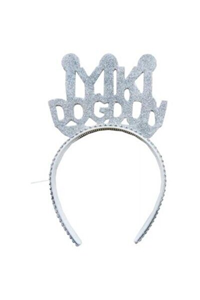 AKTEZ-EL Καλό γενέθλια Γραπτό ασημένιο στέμμα για πάρτι γενεθλίων - Ασημί