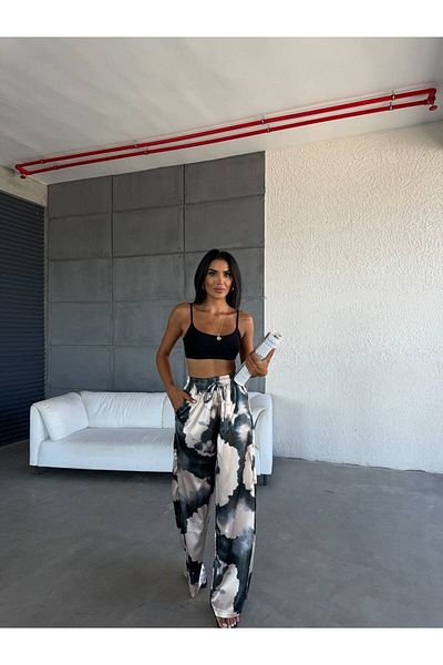 Fiori Ελαστικό σατέν παντελόνι μέσης