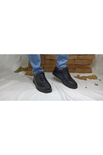 MODESA BY KAVCAR Genuine Leather Black Daily Men's Leather Casual Shoes