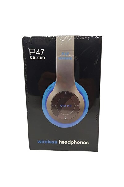Genel Markalar Platoon P47 Mavi Bluetooth Wireless Kulaklık Kulak Üstü