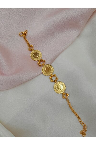 IŞILDAGOLD ÇEYREKLİ KOLYE BİLEKLİK SET (22 AYAR ALTIN KAPLAMA)