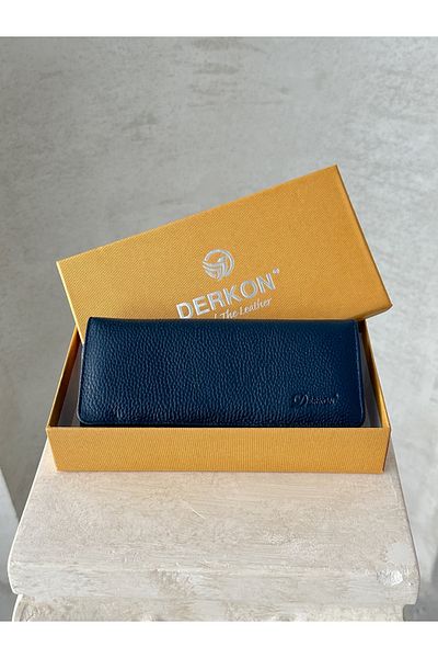 DERKON Dark Blue Women's Wallet with Plenty of Eyes