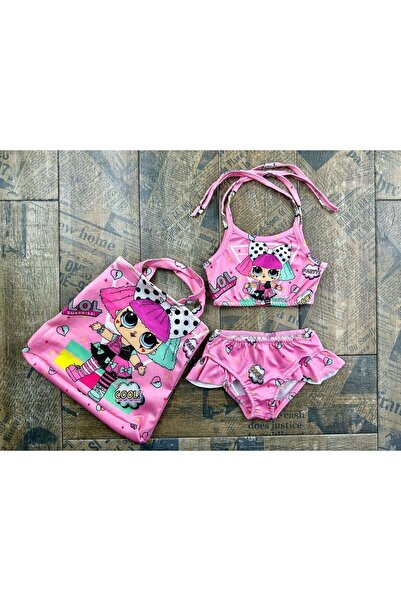 Butik Kız çocuk mayo çantalı set
