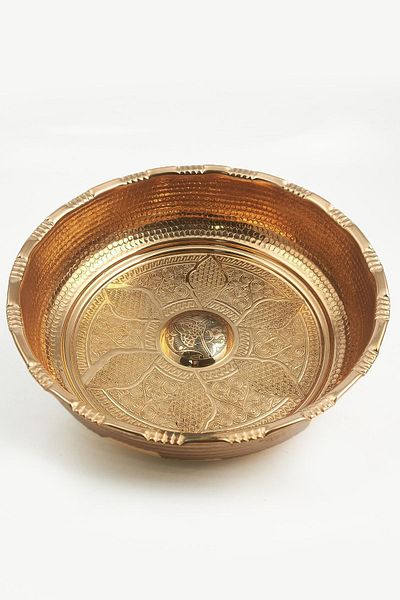 Tiesa Home Κεντημένο στο χέρι Γνήσιο Χάλκινο Μπάνιο Μπάνιου Κίτρινο