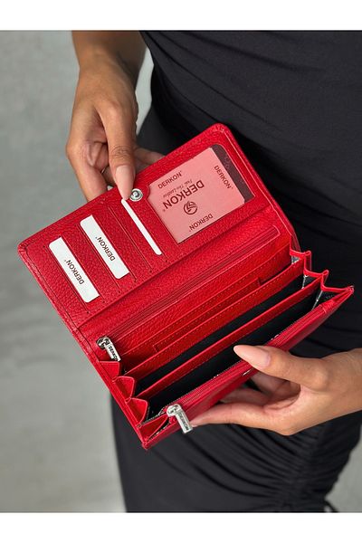 DERKON Genuine Leather Std Women's Wallet with Plenty of Eyelets - Classic