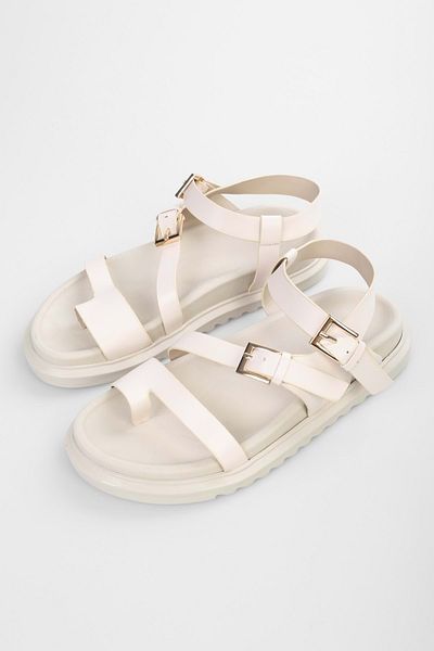 Shoeberry Dámské sandály Harwey Béžové - Vícepáskové