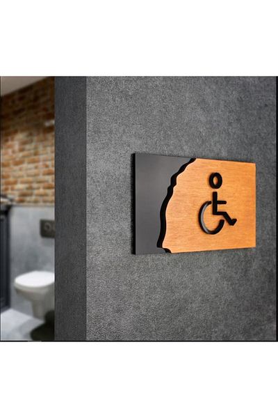 Enissimo Wc Disabled Toilet Shower Bathroom Warning Sign Sign 30X11 cm Adhesive