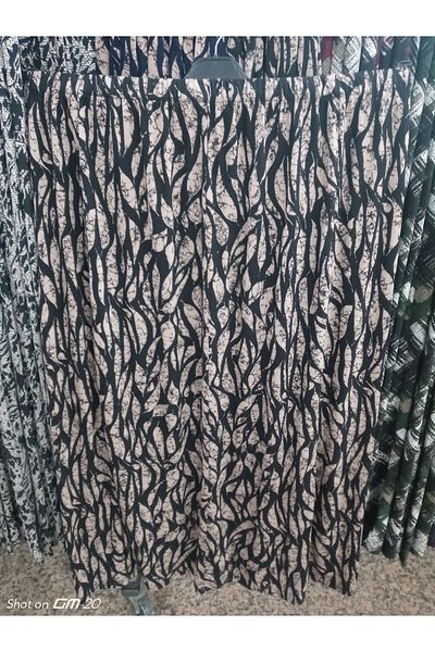 hoaryage Fusta de mama lungime maxi din tesatura din bumbac pieptanat cu model cu talie elastica
