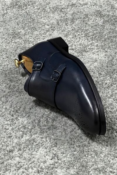 NAZEF Special Production Neolite Sole Leather Shoes with Double Buckle Detail