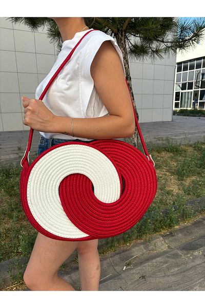 MaVaux Geantă din iuta din paie de caramel - special lucrată manual