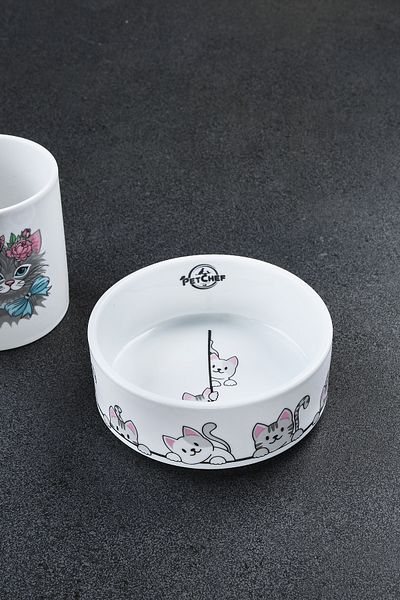 Petchef Porcelain Cat Food Bowl 12 cm Paw