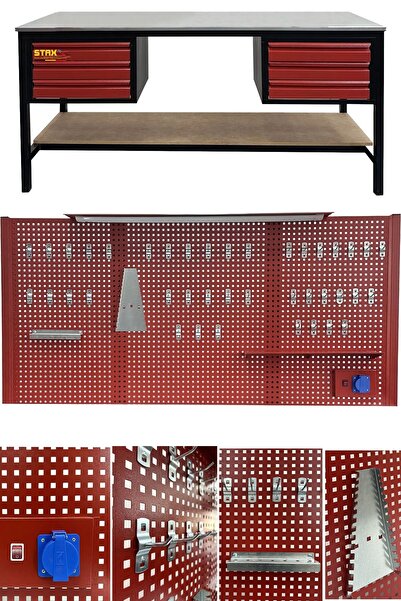 STAXX POWER Profesyonel 6 Çekmeceli 2 Metre Takım Tezgahı - Güçlü Yapı ve Kullanışlı Depolama Atölye Takım Dolab