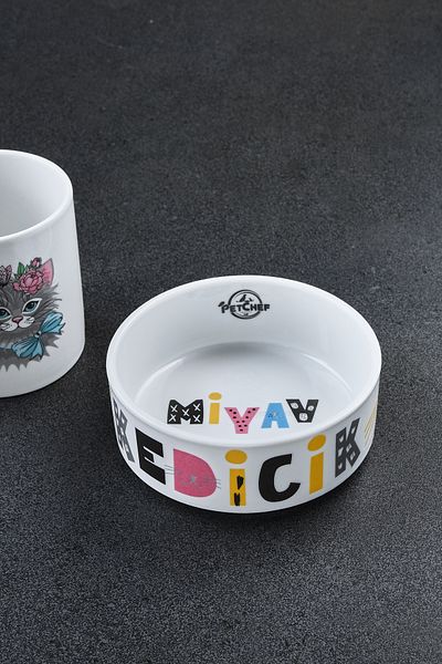 Petchef Porcelain Cat Food Bowl 12 cm Cotton