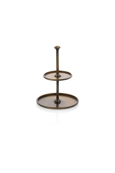 LUCKYHOMES 20cm Width Gold Metal 2 Layer Mini Presentation Holder - Lck84420-3