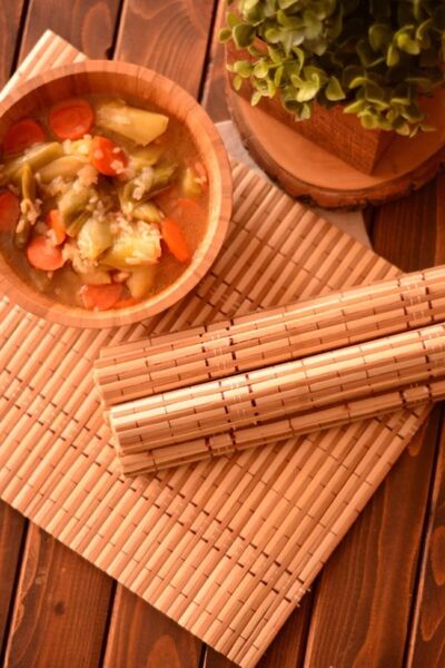 BENDİ HOUSE Covoraș de farfurie american pliabil din lemn dreptunghiular din bambus - Runner Supla