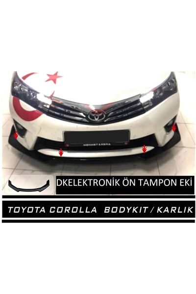 İYİBİRSEN Toyota Corolla 2013-2019 Ön Tampon Eki Bodykit Karlık Lip 123PİONABLACK