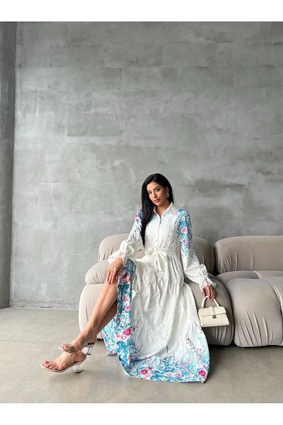 İZZSAA Lace Detailed Atlas Dress
