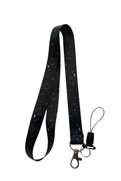 StormiStoretr Galaksi Takım Yıldızı Boyun Ipi Ve Siyah Yatay Kartlık