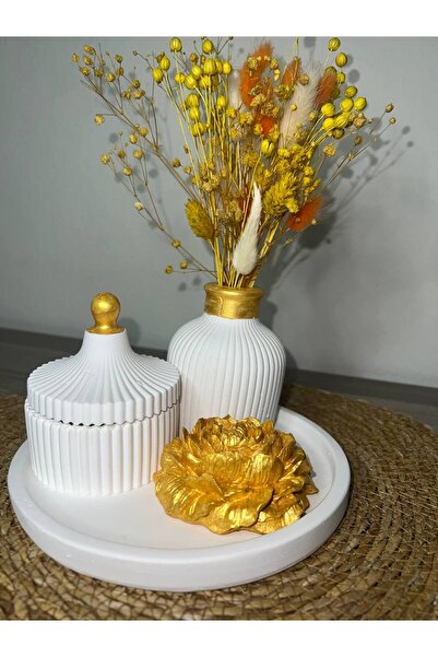 Love Candle Dekor Gold Vase Set, Candle Vase Set, Vase Set
