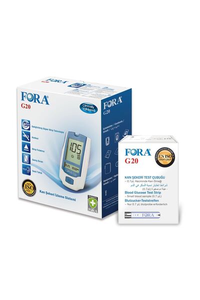 FORA G20 Diabet Şeker Ölçüm Cihazı 50 Adet Ölçüm Strip / Çubuğu
