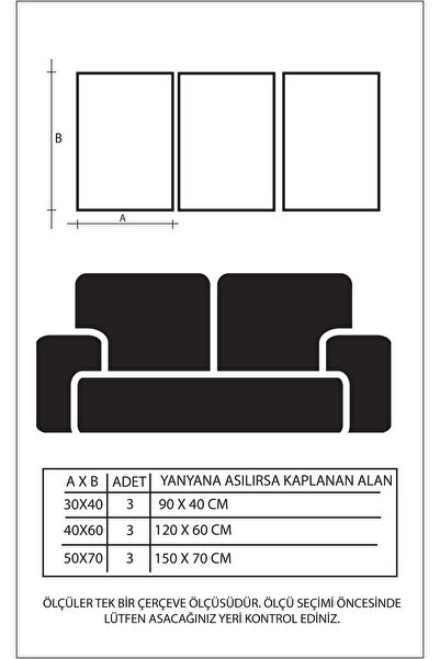 Linacci Üçlü Siyah İnce Metal Çerçeveli Modern Mimari Poster Cam Tablo Seti