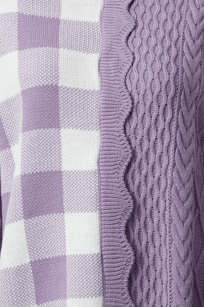 Trendyol Modest Πλεκτό πουλόβερ Polo Neck Lilac - Καρό σχέδιο TCTAW25AK00006