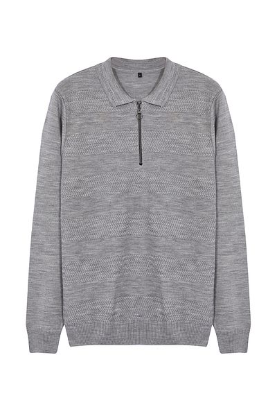 Trendyol Collection Gray Slim Slim Fit Crew Neck Textured Knitwear Sweater Tmnaw25Kz00031