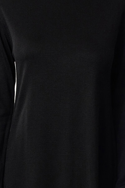 Trendyol Modest Asymmetric Cut Black Knitwear Dress - TCTAW25EB00034