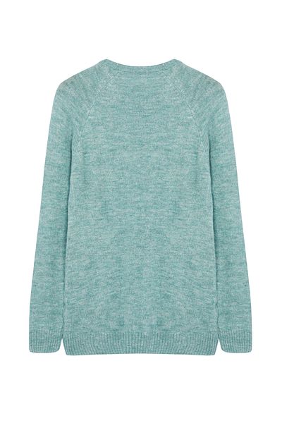 Trendyol Collection Pulover de tricotat cu păr unisex mentă, slim fit, cu decolteu rotund - TMNAW25KZ00012