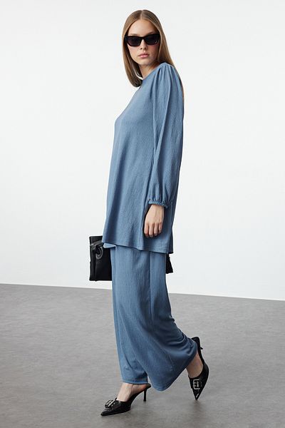 Trendyol Modest Indigo Oversize Wrap Set - Lower-Upper Set TCTAW25US00093