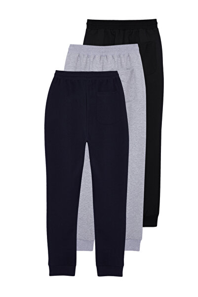 Trendyol Collection Μαύρο-Μπλε-Γκρι Μελανζέ 100% Βαμβάκι Φούτερ 3 τεμαχίων TMNAW25EA00016