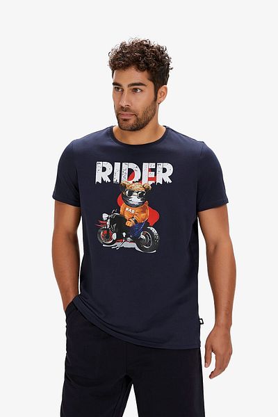 Bad Bear Fever Men's Navy Blue T-Shirt 24.01.07.014-C07