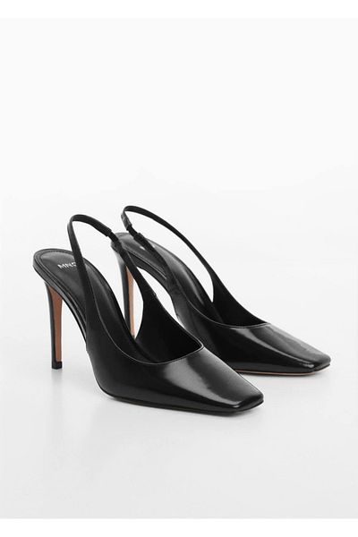MANGO Woman Leather Shoes with Open Heel