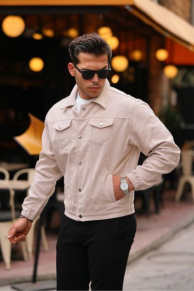 comstar Ανδρικό Oversize Άνετο Εποχιακό Μπεζ Μπουφάν