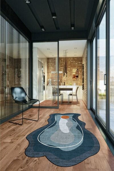 EY HOME Covor digital cu imprimeu cu bază anti-alunecare, lavabil, elegant, modern, cu laser croială pentru bucătărie și living