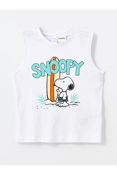 LC Waikiki Snoopy Print Crew nyakú alsóing és úszónadrág kisfiúknak - 2 db-os készlet