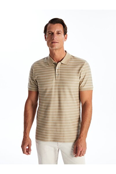 LC Waikiki Ανδρικό μπλουζάκι με ριγέ πόλο λαιμόκοψη - κοντό μανίκι