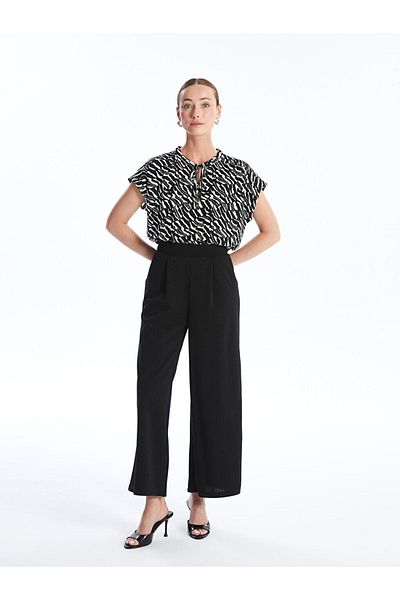 LC Waikiki Pantaloni drepti de damă cu talie elastică