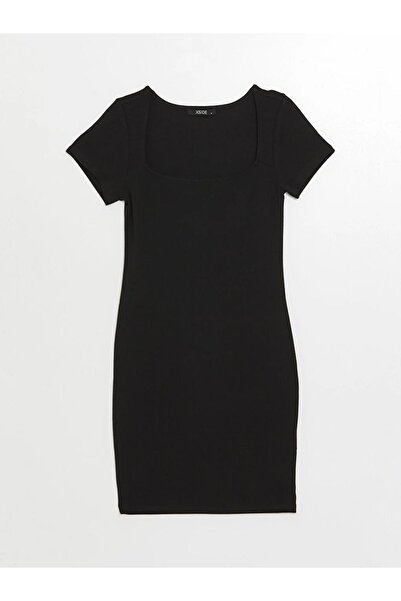 LC Waikiki LCW U Yaka Düz Kısa Kollu Kadın Bodycon Elbise